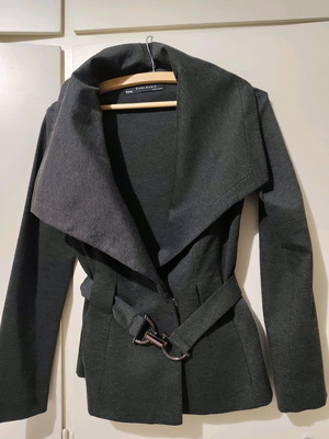 Zara Basic σακάκι με εντυπωσιακό γιακά, σαν καινούργιο, γκρι, μέγεθος S