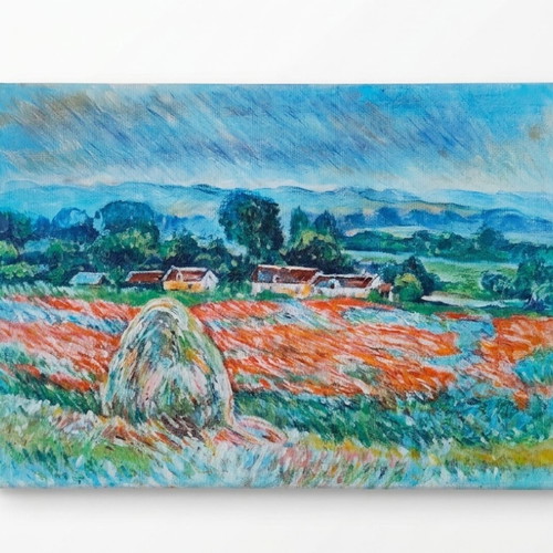 Oil painting inspired by Claude Monet, new, 35x25 cm