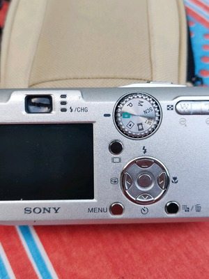 Sony digital camera used with memory cards and charger