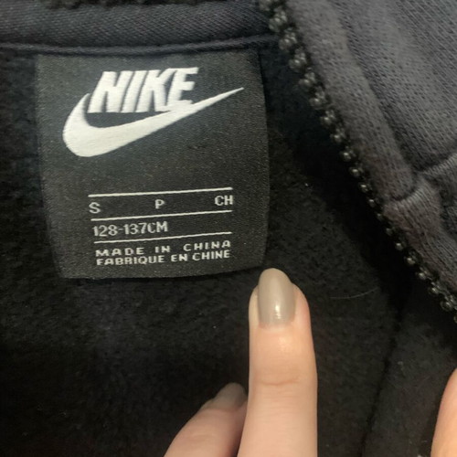 Nike jacket with fur hood like new, black, size 128 cm