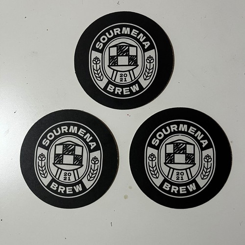 Sourmena Brew Kyria Toula Beer Coasters set of 3 used
