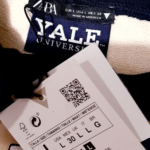 Yale College Hoodie Sweatshirt Zara Large XL new, blue and white