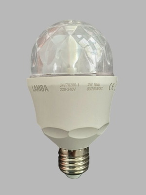 Περιστρεφόμενη λάμπα LED Disco RGB 3W E27 καινούργια