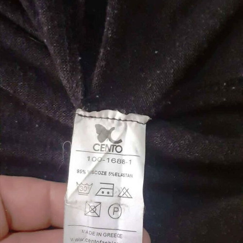 Cento Fashion women's long-sleeve blouse like new, black and grey