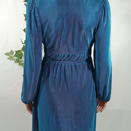 Zara pleated petrol iridescent dress used