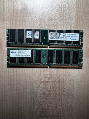 Ram 512MB used, pack of 2 old modules