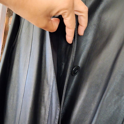 Leather coat like new, black, size XL