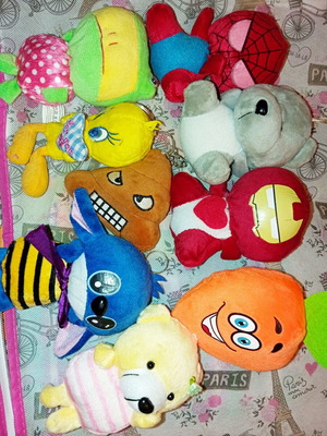 Plush keychains set of 9 assorted figures