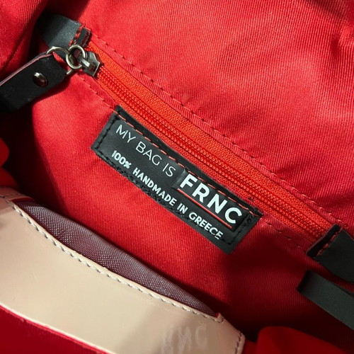FRNC leather backpack used with pouch