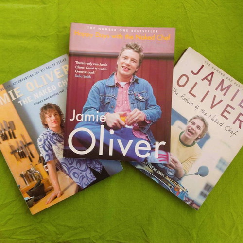Jamie Oliver cook books used, set of 3 volumes