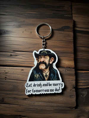 Μπρελόκ με καρικατούρα Lemmy motorhead καινούργιο, μαύρο, plexiglass