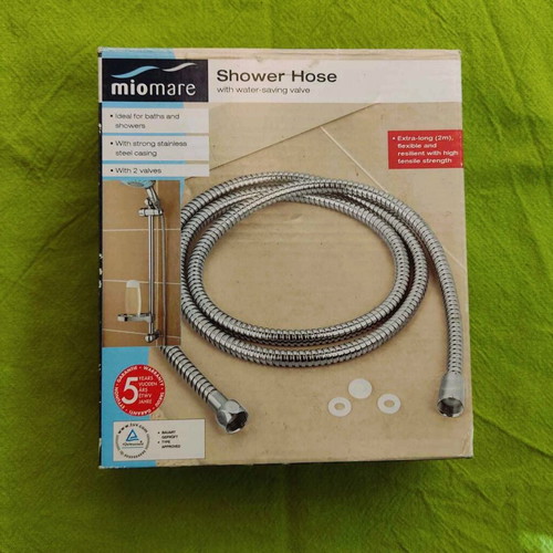 Miomare shower hose 2m new with water-saving valve