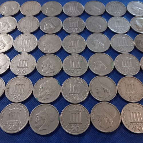 20 Drachma Pericles coins used, pack of 56