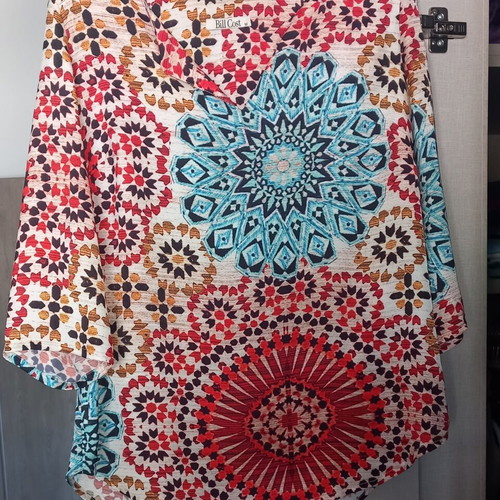 Blouse with paisley pattern like new, 3/4 sleeve, Bill Cost