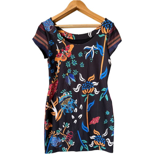 Desigual vibrant colorful bodycon dress, size L