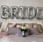 Bride foil balloons set of 5 silver, new