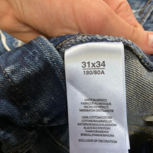 Polo Ralph Lauren Patchwork Distressed Jeans, W31 L34, blue denim