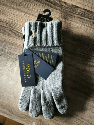 Polo Ralph Lauren γάντια αφόρετα, one size, γκρι και μπεζ