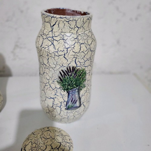 Handmade vase with decoupage method new
