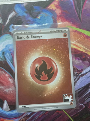 Basic Fire Energy Pokémon card near mint with PLAY! Prize Pack Stamp