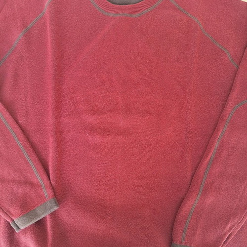 Columbia Vertex men's knit sweater L, red with grey and brown details