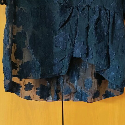 Zara Sheer T-shirt new, medium size, black with flowers