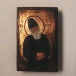 Saint Paisios the Athonite handmade aged icon on wood 7x10cm new