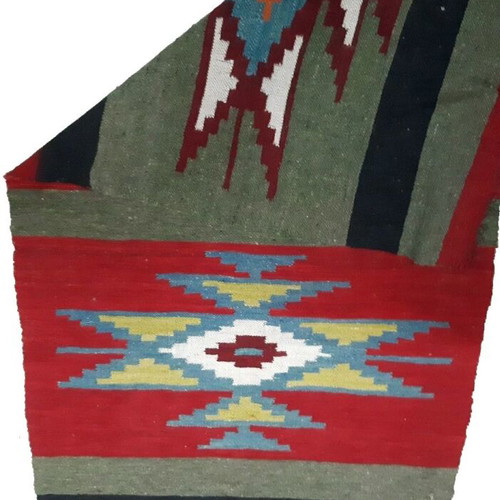 Vintage Bulgarian Chiprovtsi Wool Rug used, 206×71 cm