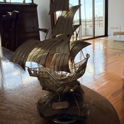 Set of 2 Vintage Metal Sailing Ships – Gioielli N.F.C. Firenze & Sovereign of the Seas