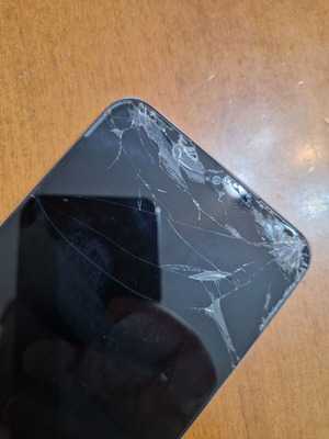 Samsung A22 5G smartphone with cracked screen