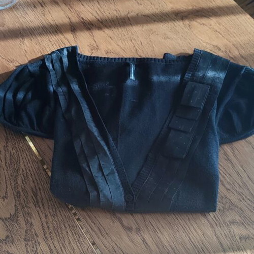 Naf Naf black cardigan like new with bow, size M