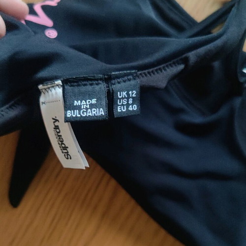 Superdry bikini top size 40 like new, black