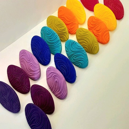 M-art S-tudio earrings new, multicolor polymer clay