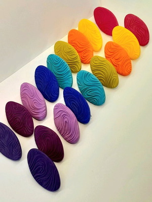 M-art S-tudio earrings new, multicolor polymer clay