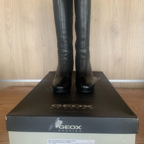 Geox leather boots like new, black, size 38