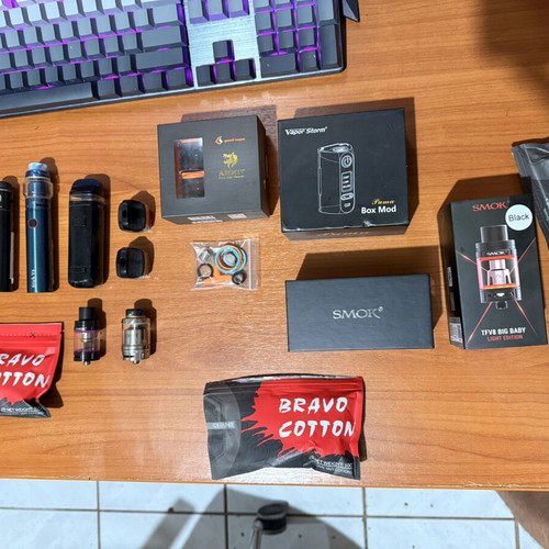 Vape devices used with cotton and spare parts