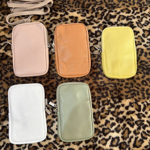 Italian leather crossbody bags new, phone cases, 5 pieces