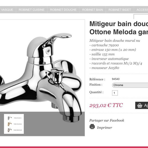 Ottone Meloda Jar bathtub faucet CHROME