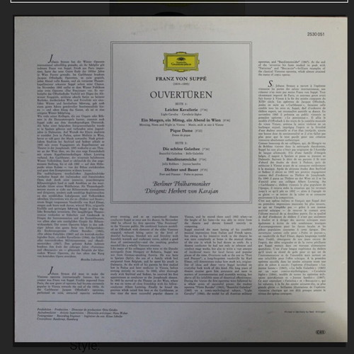 Suppé Ouvertüren vinyl LP used, Berliner Philharmoniker, Herbert von Karajan