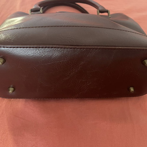 Vintage Orient Bags leather handbag in mahogany and dark brown, like new