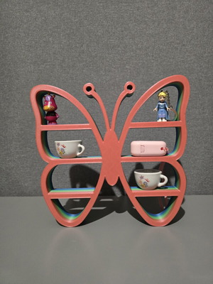 3D Printed Butterfly Decoration Shelf like new, multicolor filament