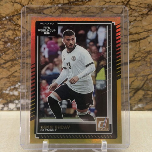 2025-26 Panini Donruss Road to FIFA World Cup Soccer Card Deniz Undav Red and Gold