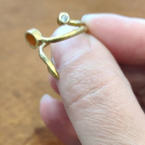 Set of ring for little finger and stud earrings new