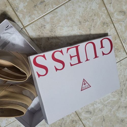 Guess ankle boots new, beige leather with transparent details, size 40