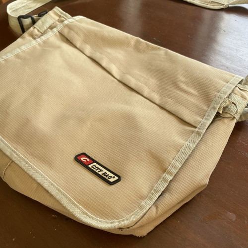 City Bag messenger bag used, beige khaki crossbody