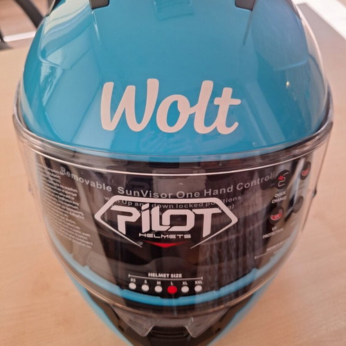 PILOT Full Face Motorcycle Helmet Wolt Edition, ECE 22.06, Size L