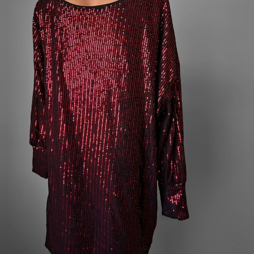 Dress black with red sequins like new