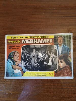 Vintage κάρτα κινηματογράφου Ayşecik: Merhamet 1967 μεταχειρισμένη, 42×28 εκ.