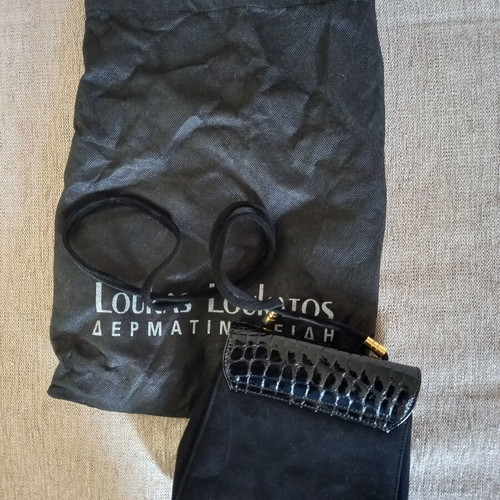 Goya vintage 1980s black suede women's evening shoulder bag used
