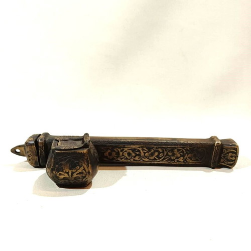 Bronze inkwell used with rich engraved designs
